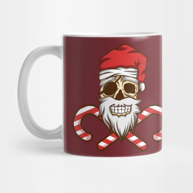 Bad Jolly Roger Santa XMAS Pirate Skull by Shirtbubble